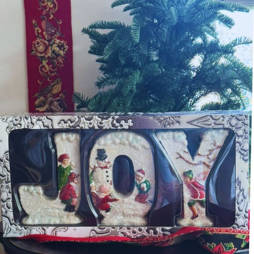 Victorian Style Costco JOY Christmas Mantel Decor Old Fashion Cottagecore NIB
